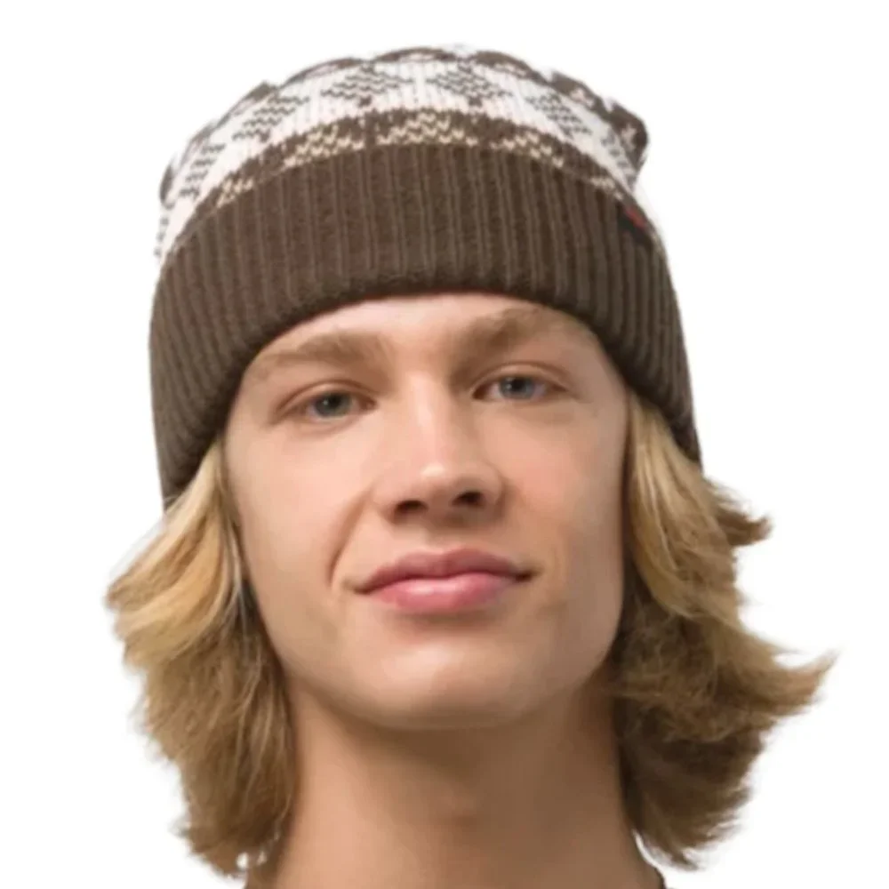 Vans MN VANS Jucti Brown Ornament Beanie Skateboarding Hat Women Men VN0A5KIR3N1